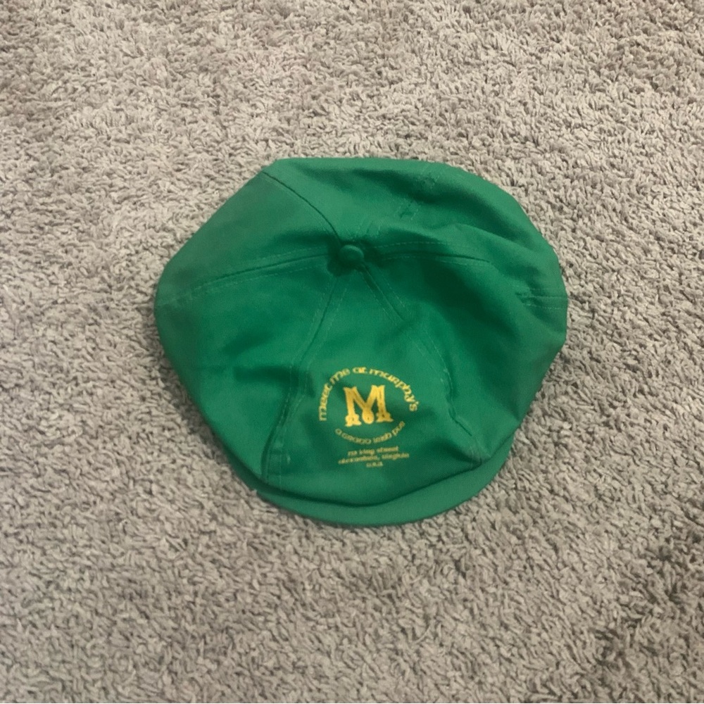 Vintage Green “Meet Me at Murphy’s” Newsboy hat Alexandria VA St Patrick’s Day